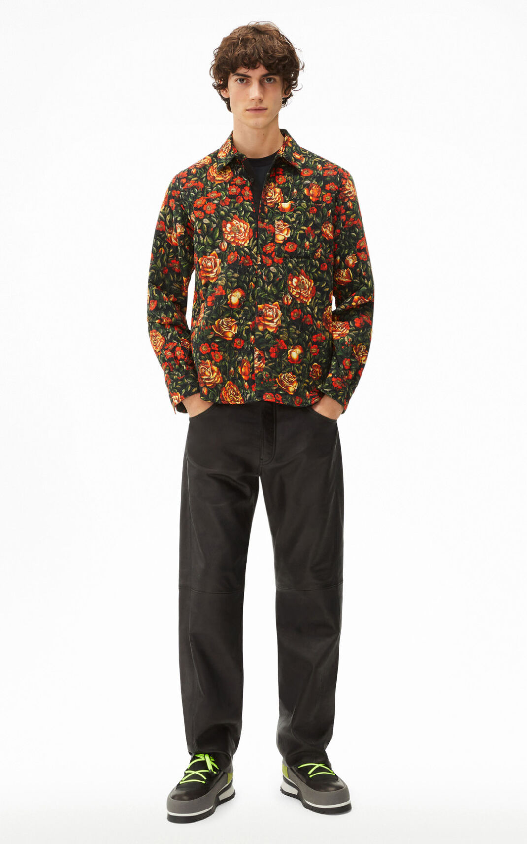 Camisa Kenzo Botanical Rose quilted Hombre Rojas YIW697348